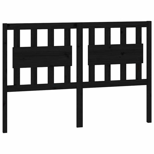 Bed Headboard Black 145.5x4x100 cm Solid Wood Pine