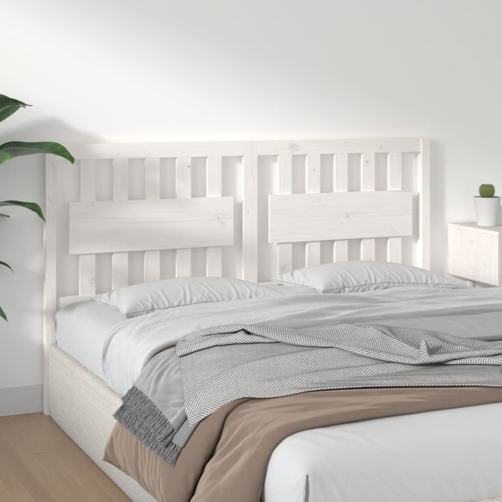 Bed Headboard | White | Solid pine wood | 155.5 cm width x 100 cm height