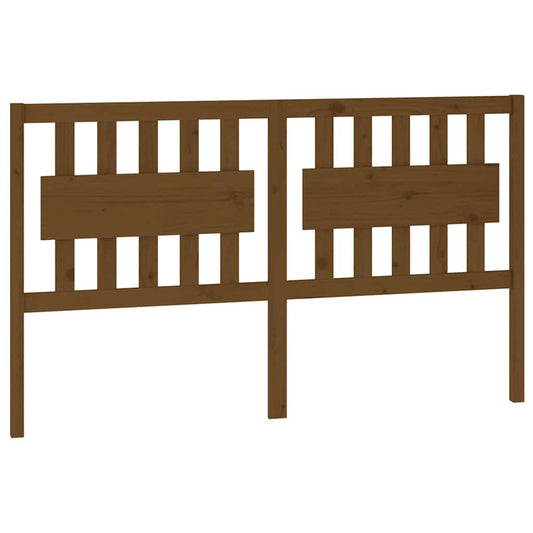 Bed Headboard | Honey Brown | Solid Pine Wood | Large | Decorative Inlays
