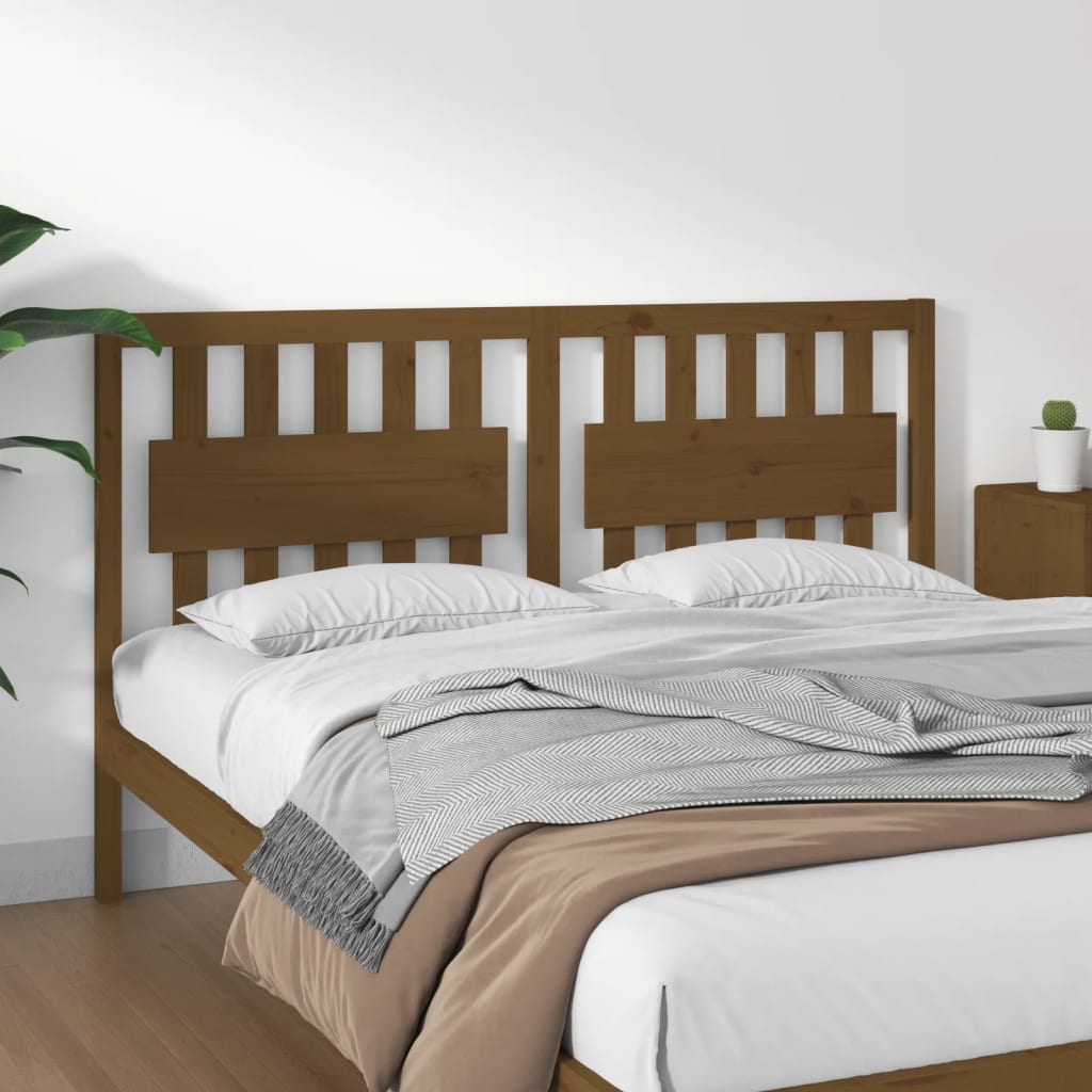 Bed Headboard Honey Brown 155.5x4x100 cm Solid Wood Pine