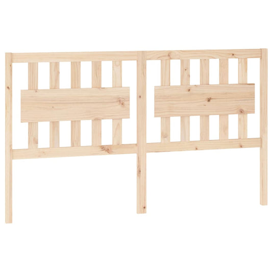 Bed Headboard | Natural | Solid Pine Wood | Medium | Decorative Inlays
