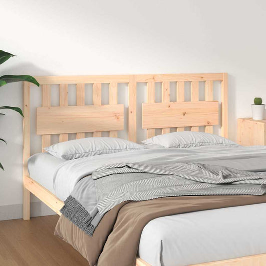 Bed Headboard | Natural | Solid Pine Wood | Medium | Decorative Inlays