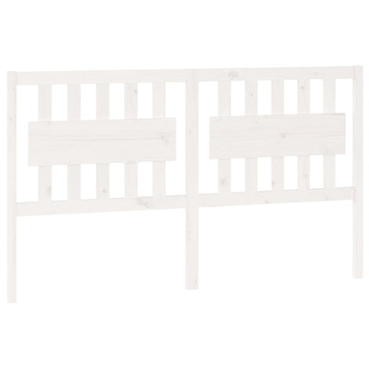 Bed Headboard | White | Solid pine wood | Large | Decorative Inlays