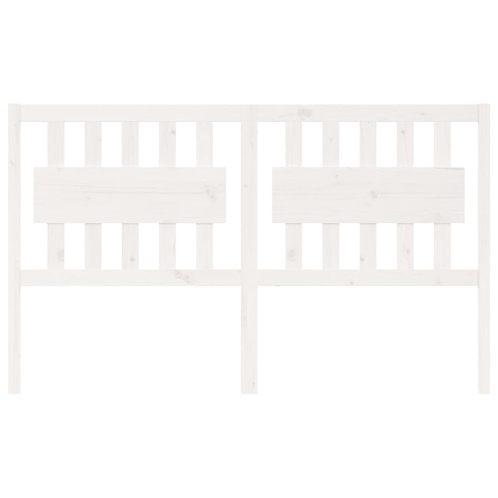 Bed Headboard | White | Solid pine wood | Large | Decorative Inlays
