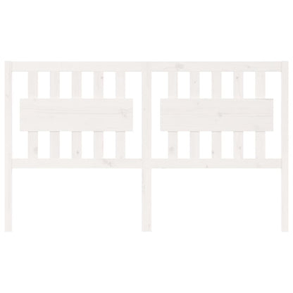 Bed Headboard | White | Solid pine wood | Large | Decorative Inlays