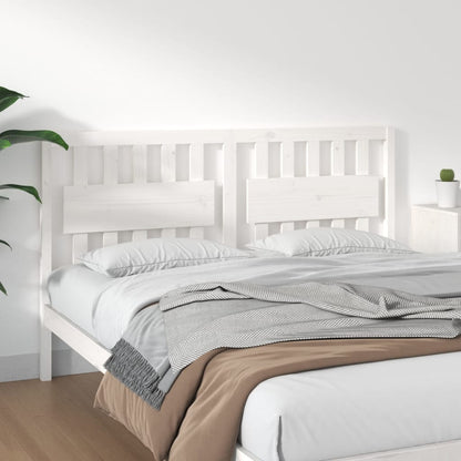 Bed Headboard | White | Solid pine wood | Large | Decorative Inlays