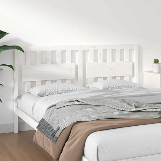 Bed Headboard White 165.5x4x100 cm Solid Wood Pine