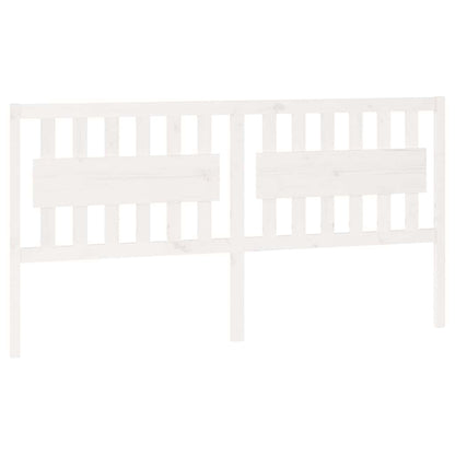 Bed Headboard White 185.5x4x100 cm Solid Wood Pine
