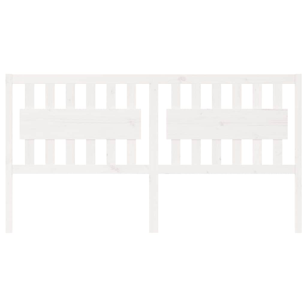 Bed Headboard White 185.5x4x100 cm Solid Wood Pine