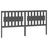 Bed Headboard Grey 185.5x4x100 cm Solid Wood Pine