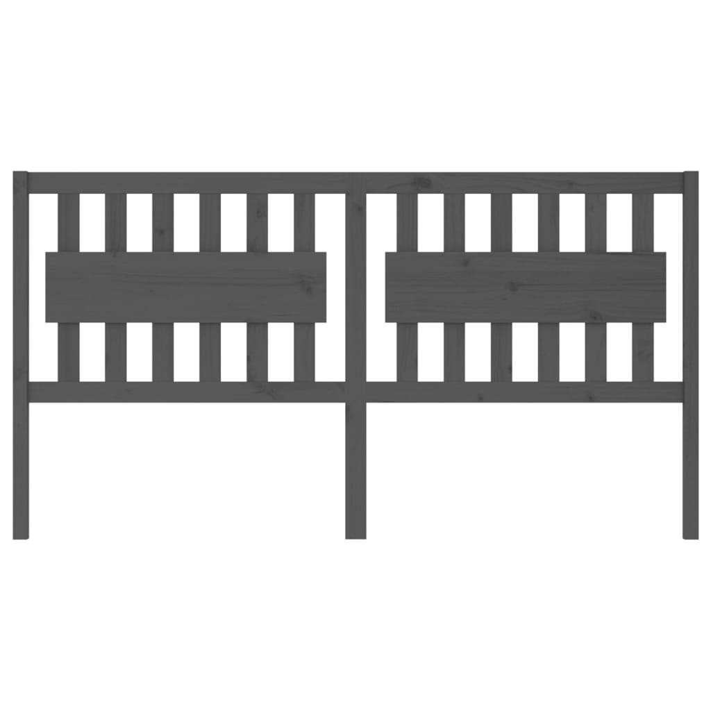 Bed Headboard | Grey | Solid pine wood | 185.5 cm x 4 cm x 100 cm