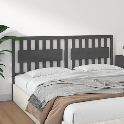 Bed Headboard | Grey | Solid pine wood | 185.5 cm x 4 cm x 100 cm