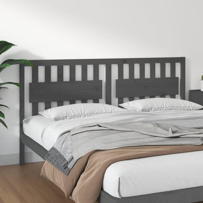 Bed Headboard | Grey | Solid pine wood | 185.5 cm x 4 cm x 100 cm