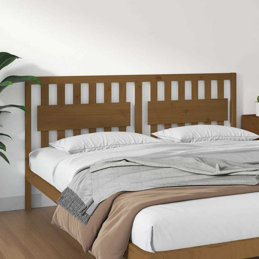 Bed Headboard | Honey brown | Solid pine wood | 185.5 x 4 x 100 cm