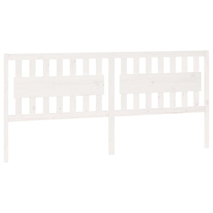 Bed Headboard White 205.5x4x100 cm Solid Wood Pine
