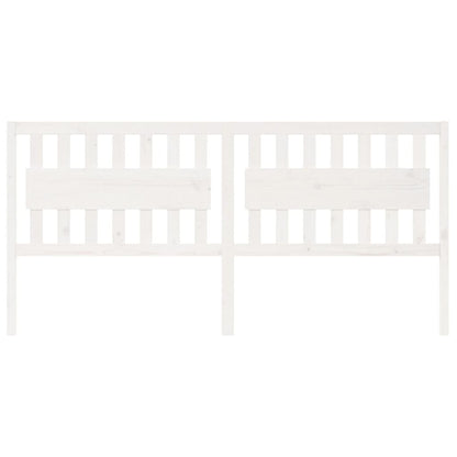 Bed Headboard White 205.5x4x100 cm Solid Wood Pine