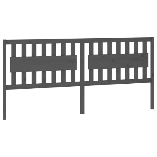 Bed Headboard | Grey | Solid pine wood | 205.5 cm wide