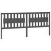 Bed Headboard Grey 205.5x4x100 cm Solid Wood Pine