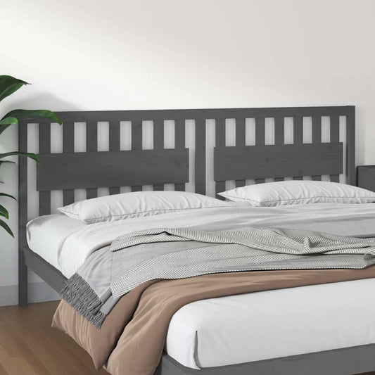 Bed Headboard | Grey | Solid pine wood | 205.5 cm wide