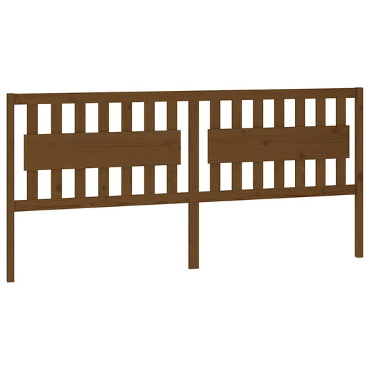 Bed Headboard | Honey brown | Solid pinewood | 205.5 cm width