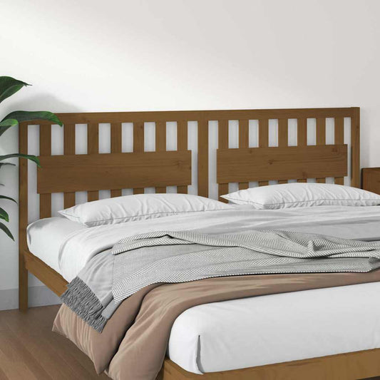 Bed Headboard | Honey brown | Solid pinewood | 205.5 cm width