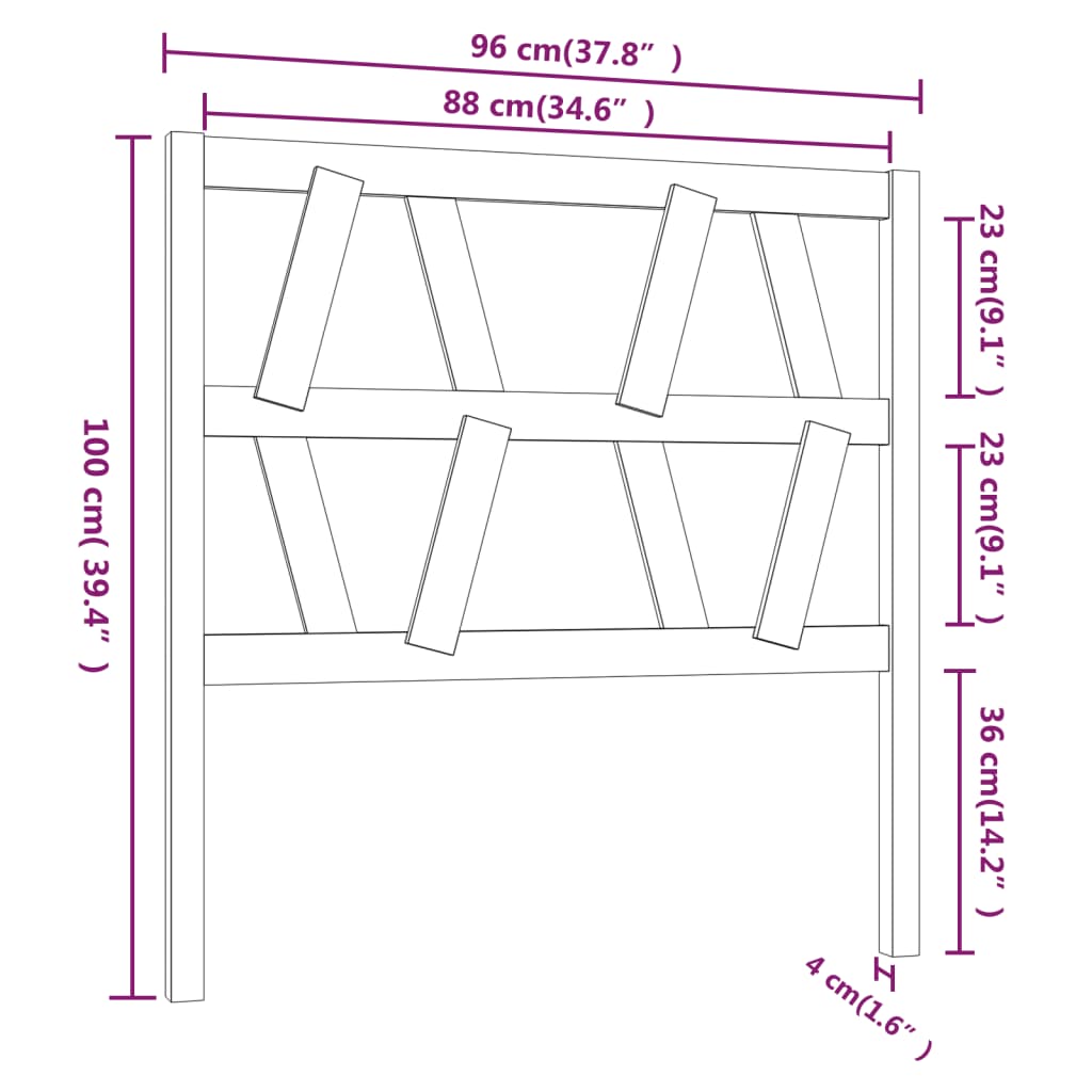 Bed Headboard | Grey | Solid Pine Wood | Standard | Appealing Design