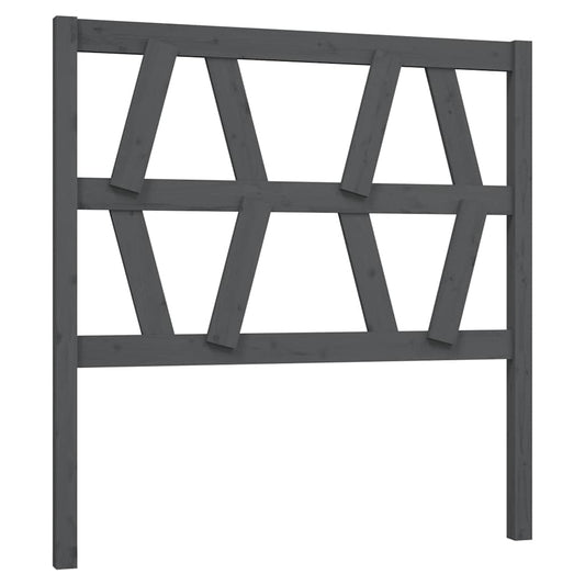 Bed Headboard Grey 106x4x100 cm Solid Wood Pine