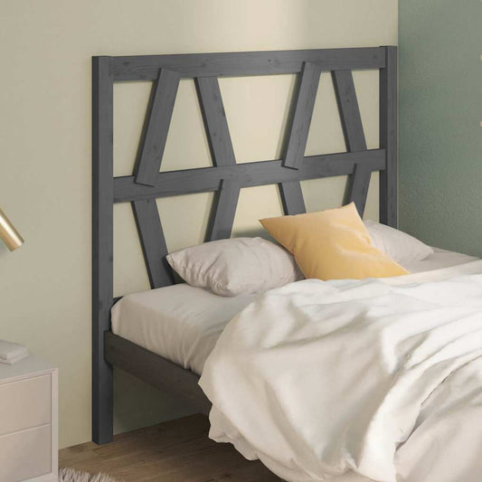 Bed Headboard Grey 106x4x100 cm Solid Wood Pine