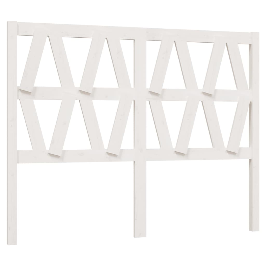 Bed Headboard | White | Solid pine wood | 126x4x100 cm