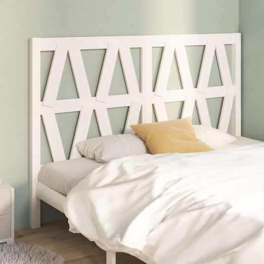 Bed Headboard White 126x4x100 cm Solid Wood Pine