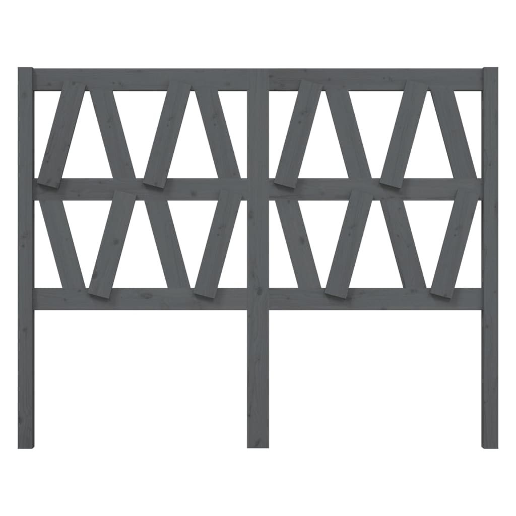 Bed Headboard | Grey | Solid pine wood | 126 x 4 x 100 cm
