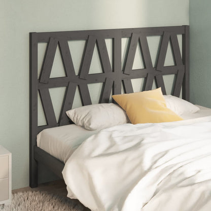 Bed Headboard | Grey | Solid pine wood | 126 x 4 x 100 cm