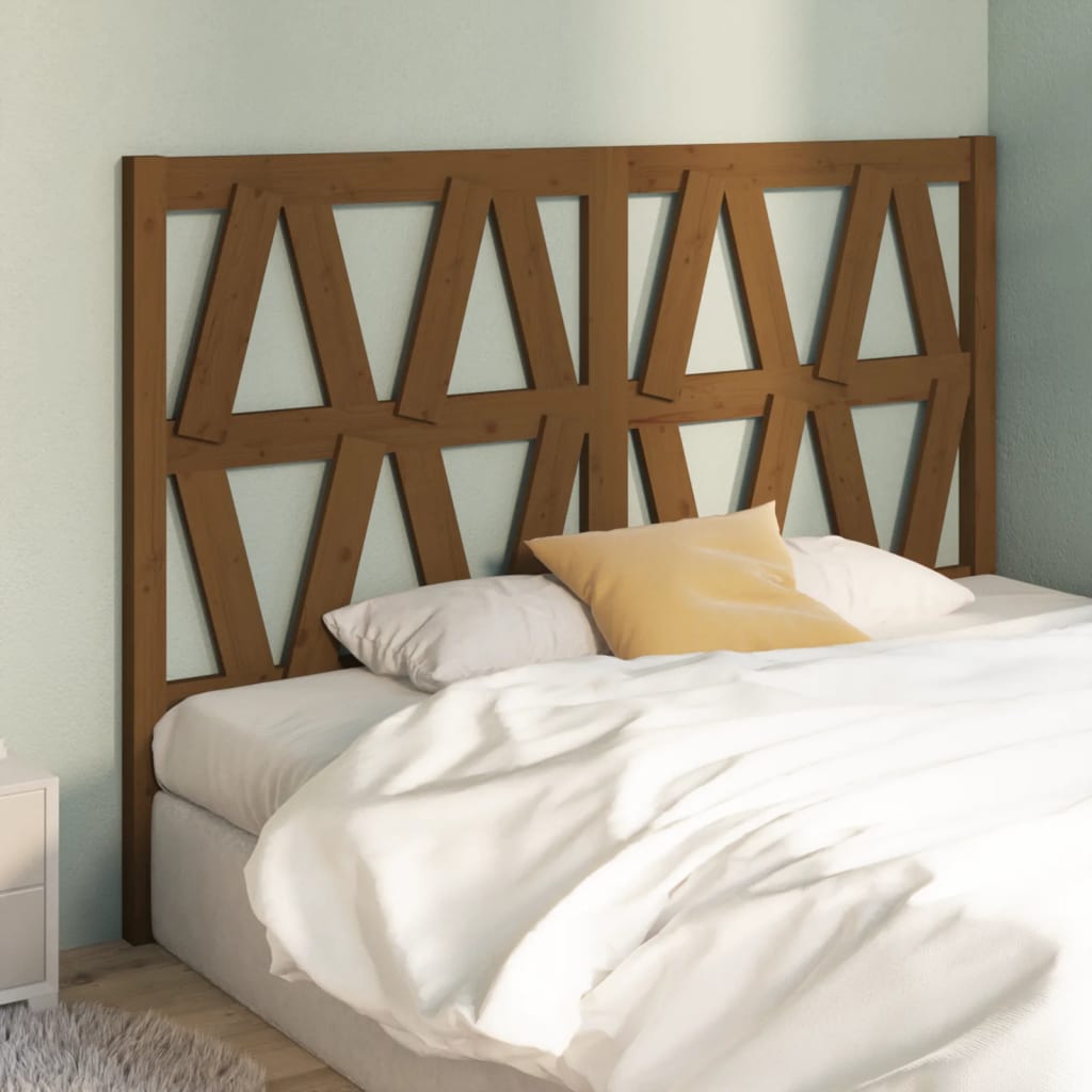 Bed Headboard | Honey Brown | Solid Pine Wood | Stylish Design