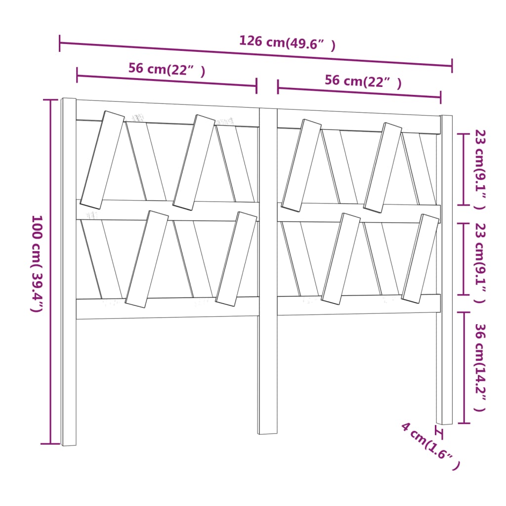 Bed Headboard | Honey Brown | Solid Pine Wood | Stylish Design