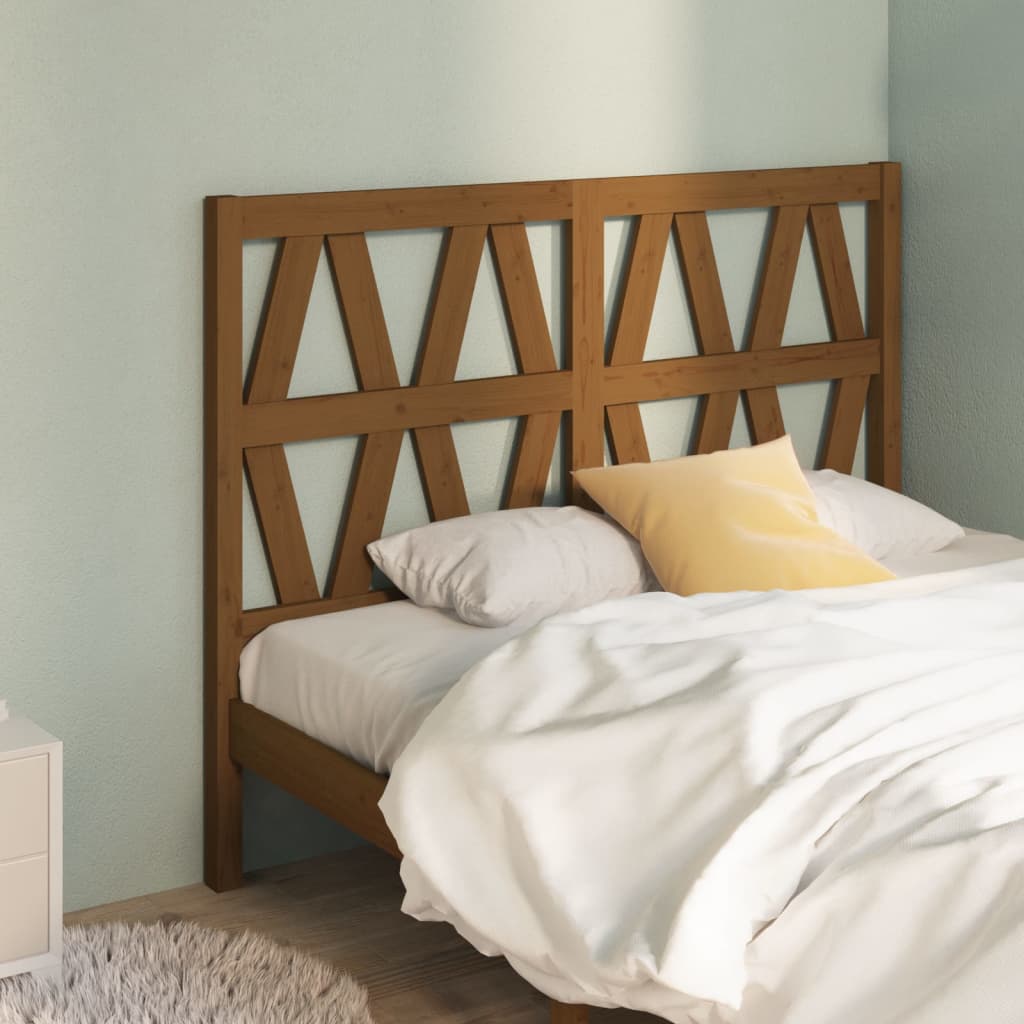Bed Headboard | Honey Brown | Solid Pine Wood | Stylish Design