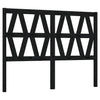Bed Headboard Black 126x4x100 cm Solid Wood Pine