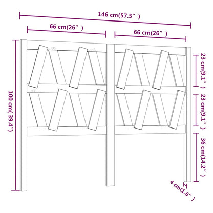 Bed Headboard | Grey | Solid pine wood | Bed Headboard | Rectangular