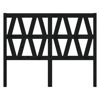 Bed Headboard | Black | Solid Pine | Decorative Inlays | Rectangular
