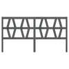 Bed Headboard Grey 206x4x100 cm Solid Wood Pine