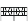 Bed Headboard Black 206x4x100 cm Solid Wood Pine