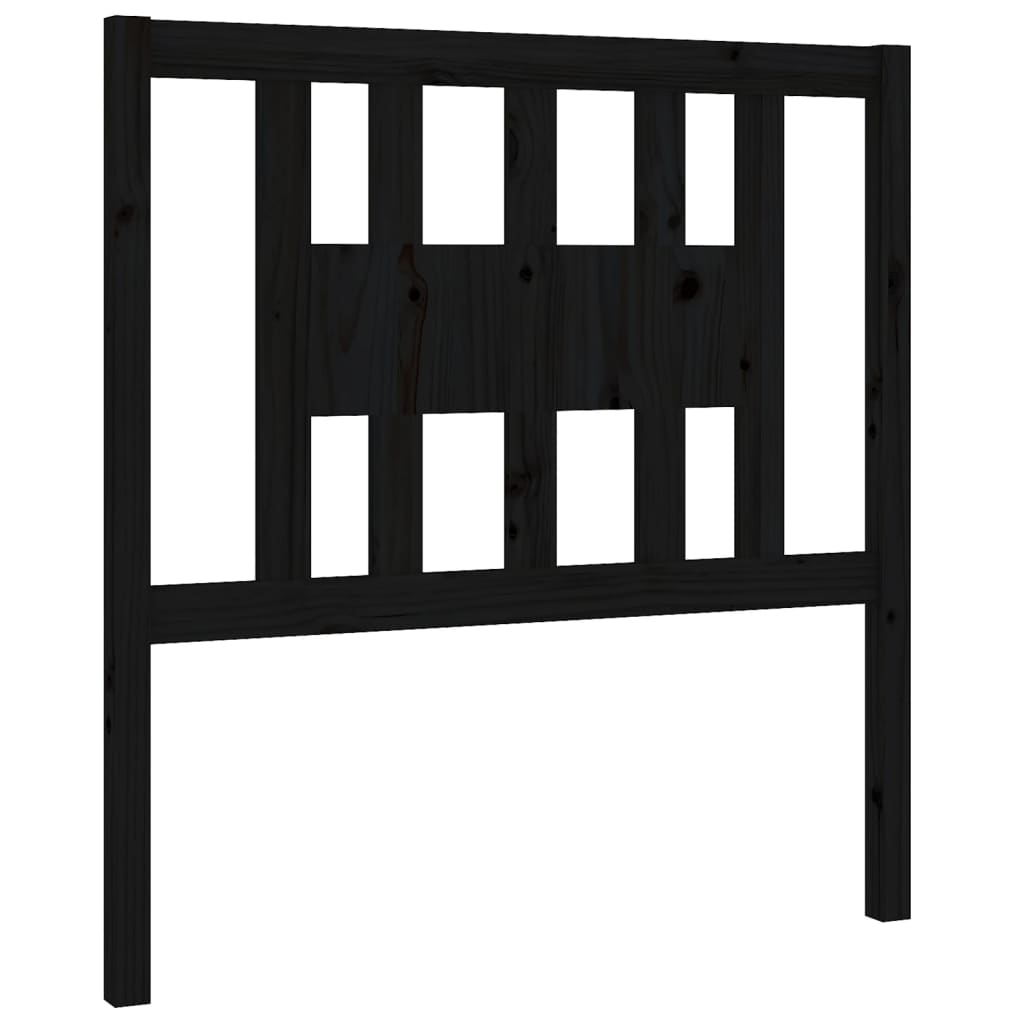 Headboard | Black | Solid Pine Wood | Standard | Headboard | Rectangular