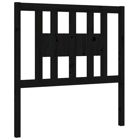 Headboard Black 81x4x100 cm Solid Wood Pine