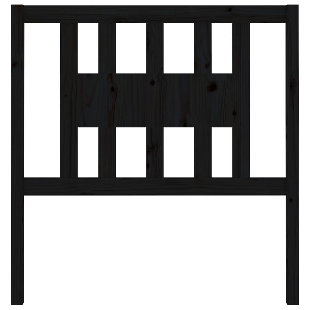 Headboard | Black | Solid Pine Wood | Standard | Headboard | Rectangular