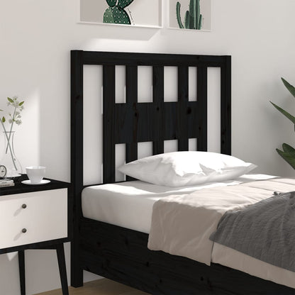 Headboard | Black | Solid Pine Wood | Standard | Headboard | Rectangular