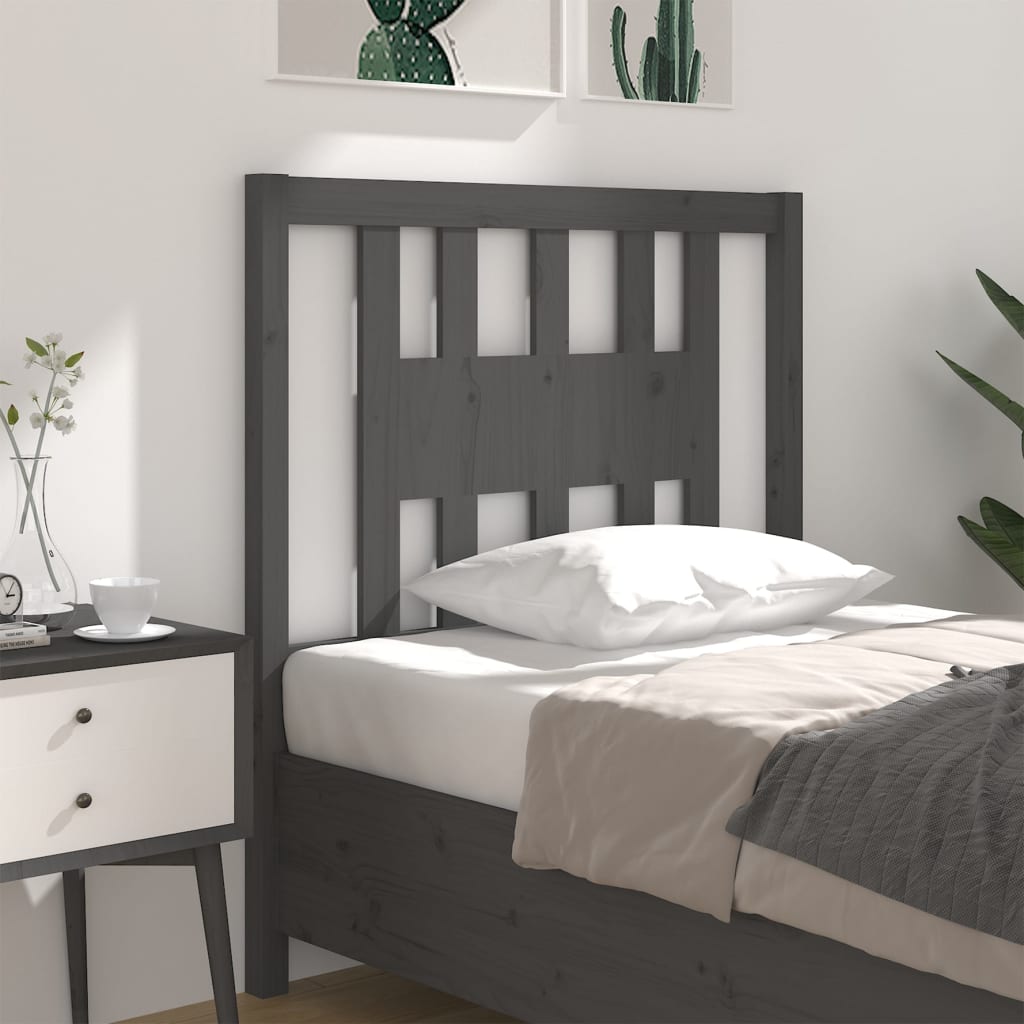 Headboard Grey 106x4x100 cm Solid Wood Pine