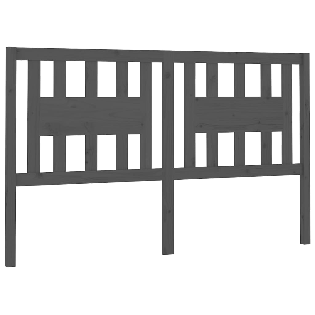 Headboard Grey 141x4x100 cm Solid Wood Pine