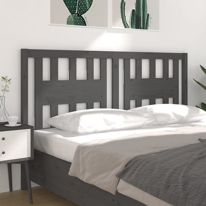 Headboard Grey 141x4x100 cm Solid Wood Pine