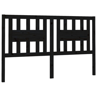 Headboard Black 206x4x100 cm Solid Wood Pine