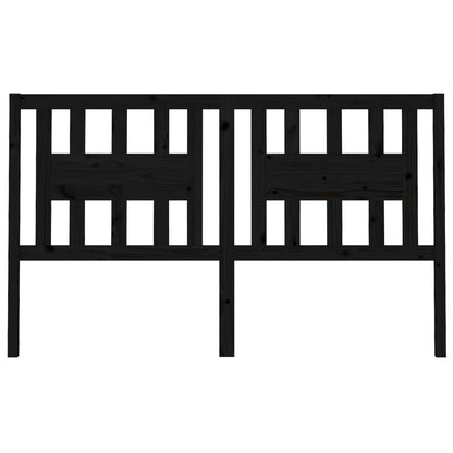 Headboard Black 206x4x100 cm Solid Wood Pine