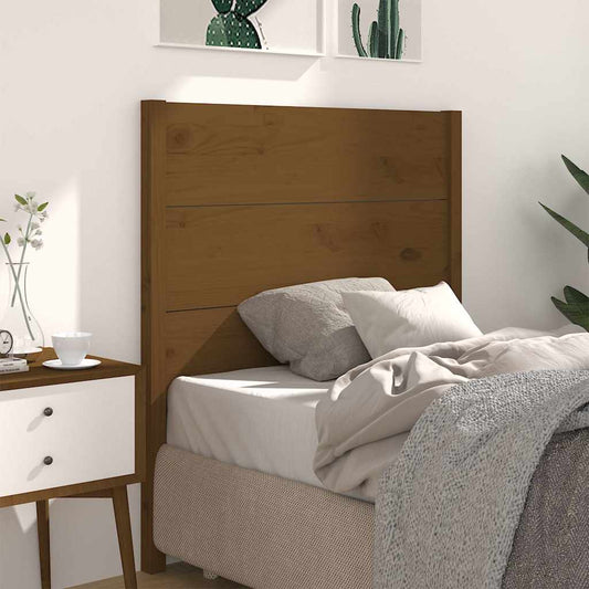 Headboard | Honey brown | Solid pine wood | Standard | Decorative Inlays